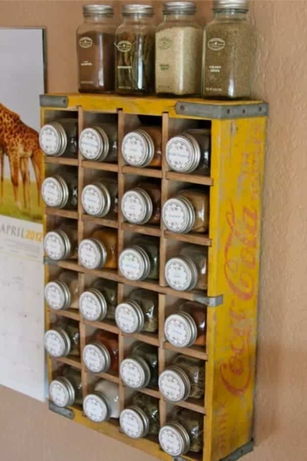 Vintage Coca-Cola Crate Spice Rack