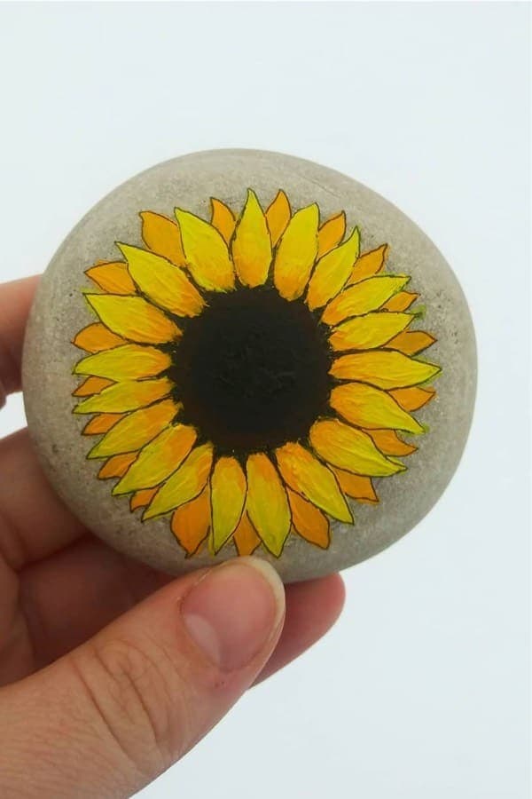 Sunflower Painted Rock Inspiration