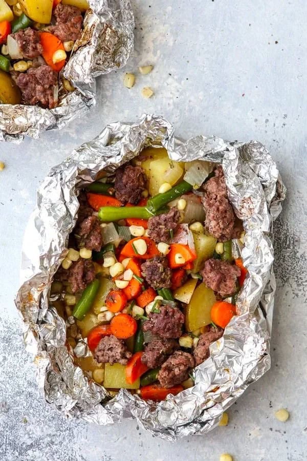 Beef and Veggie Tin Foil Dinners