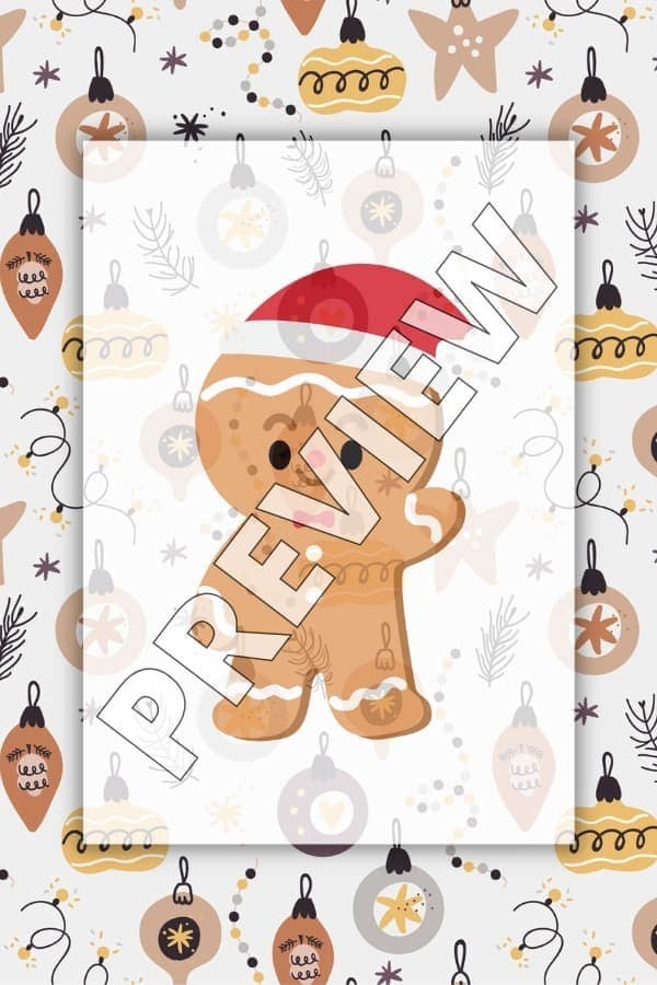 GINGERBREAD MAN PRINTABLE CLIPART SET