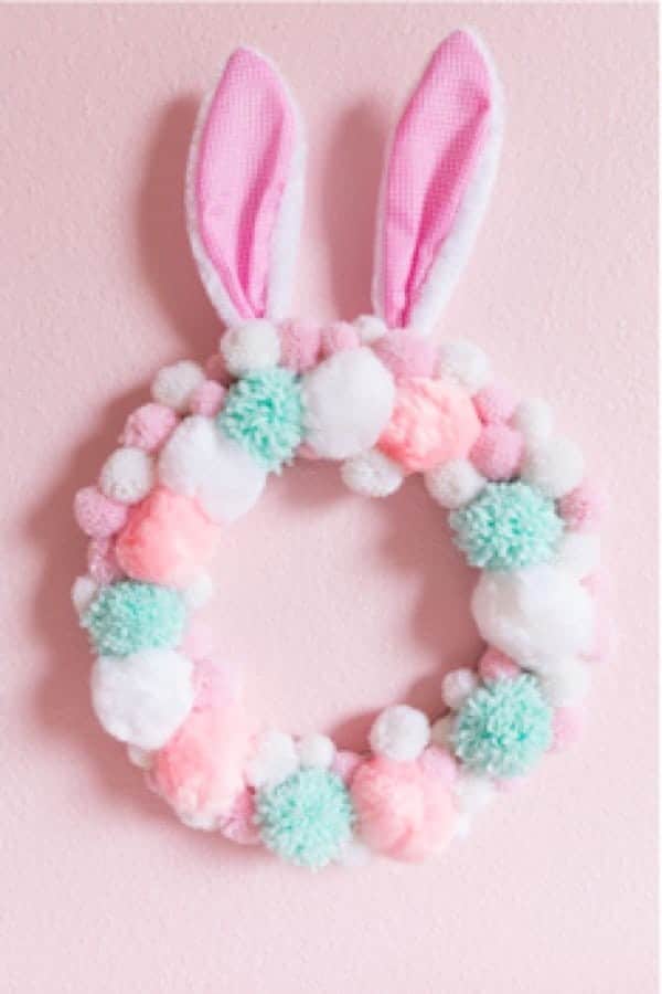 Pom-Pom Easter Bunny Wreath