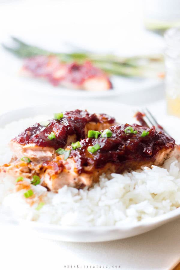 Salmon with Rhubarb Glaze