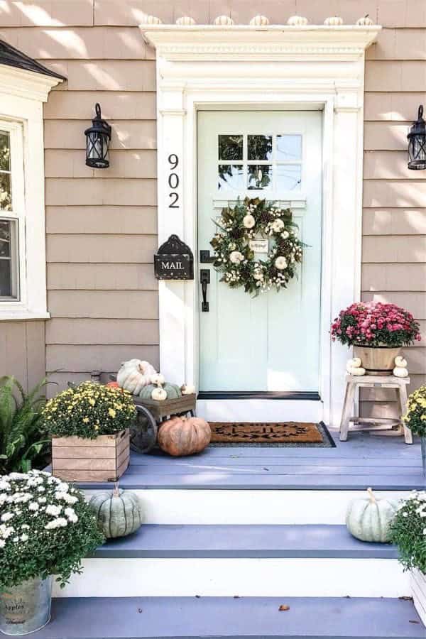 Fall Porch With Flowers