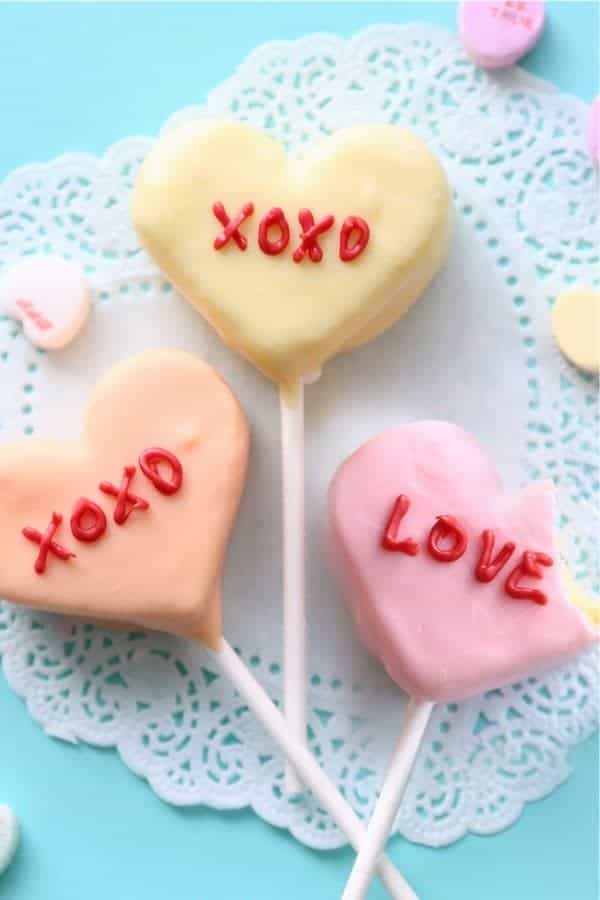 Conversation Heart Cake Bites