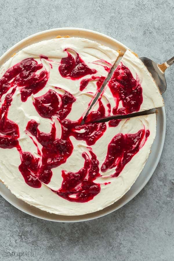 No-Bake White Chocolate Raspberry Cheesecake