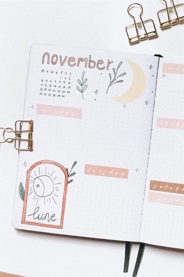 November Spread With Stickers