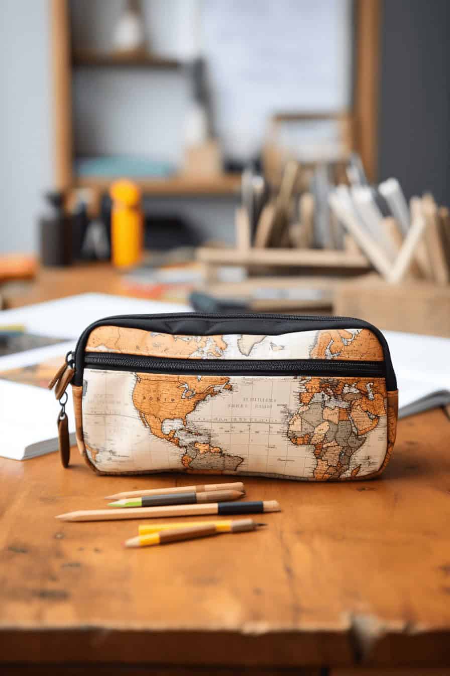 VINTAGE MAP PENCIL CASE