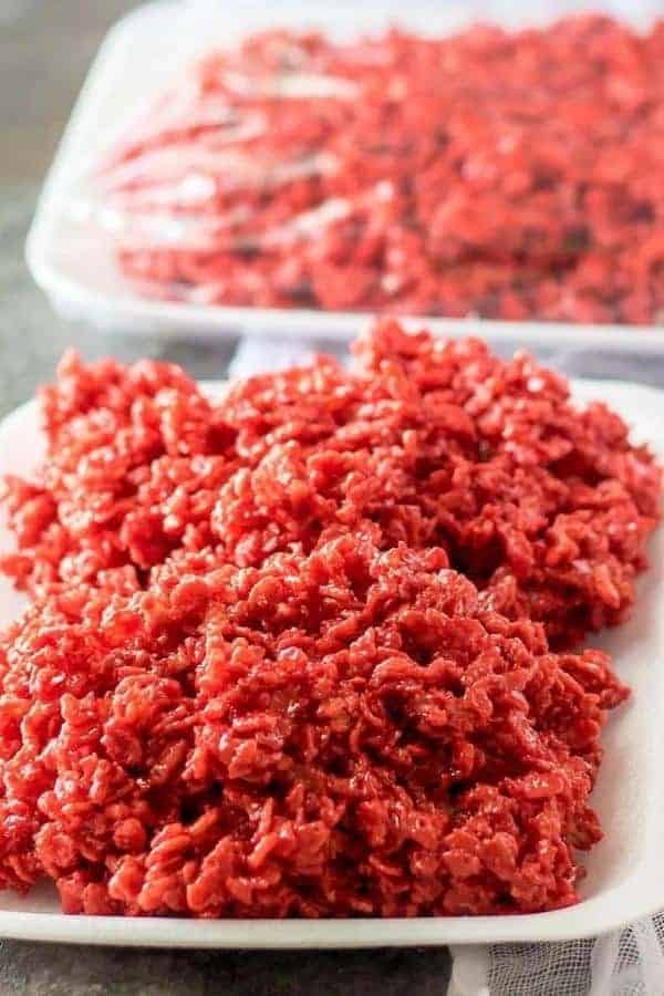 RED VELVET “RAW MEAT” RICE KRISPIES