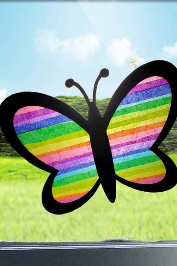 DIY Spring Butterfly Sun Catcher Craft