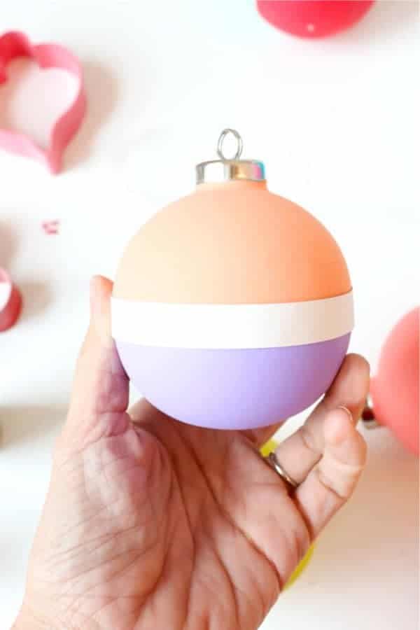 DIY Color Blocked Ornaments