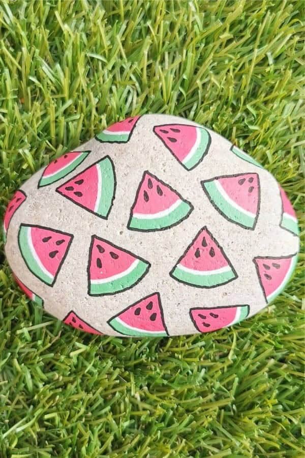 Summer Watermelon Painted Rock