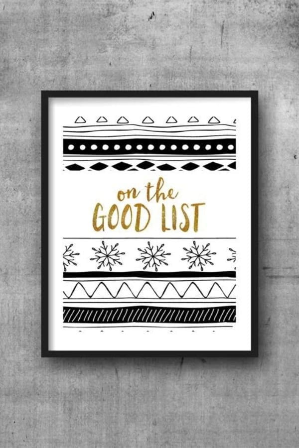 “ON THE GOOD LIST” SIMPLE CHRISTMAS PRINTABLE DECOR