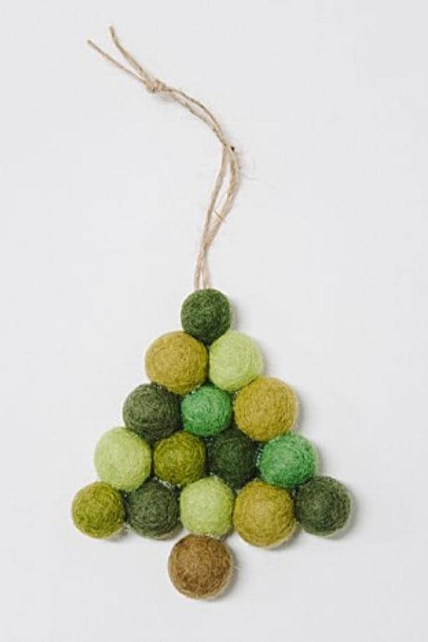 FELT BALL CHRISTMAS TREE ORNAMENT