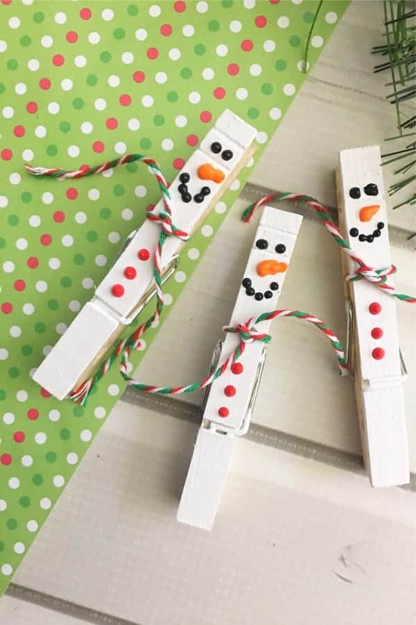 Simple Snowman Clothespin Craft