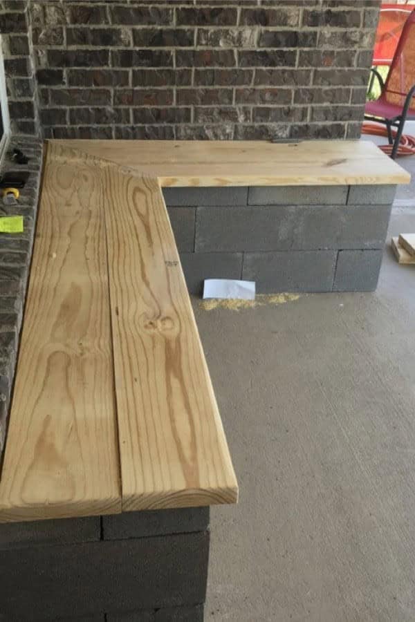 Cinderblock Outdoor Bench