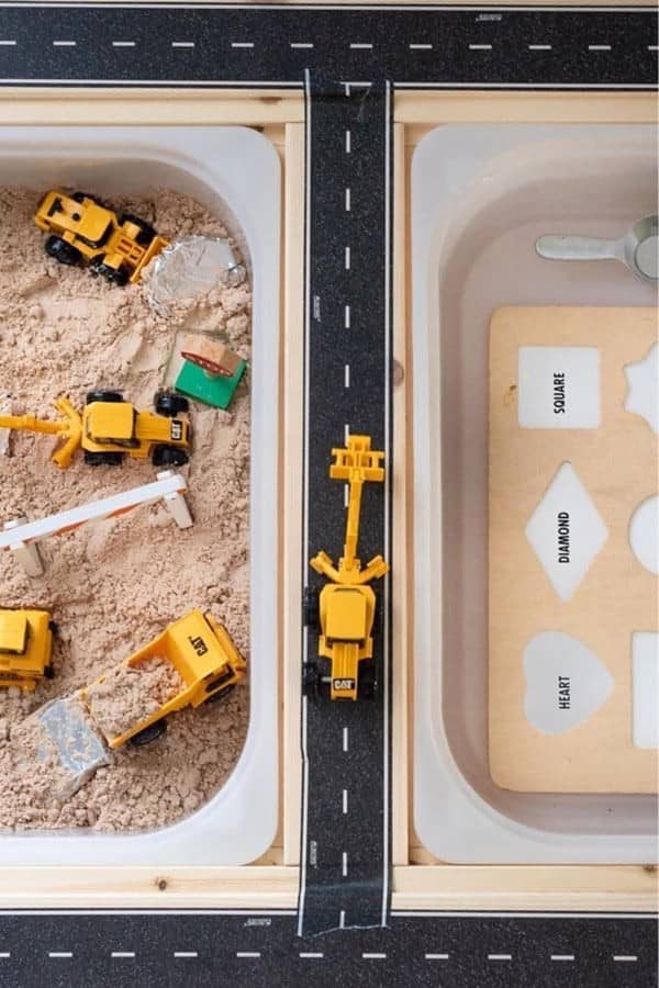 Construction Sensory Bin For Kids