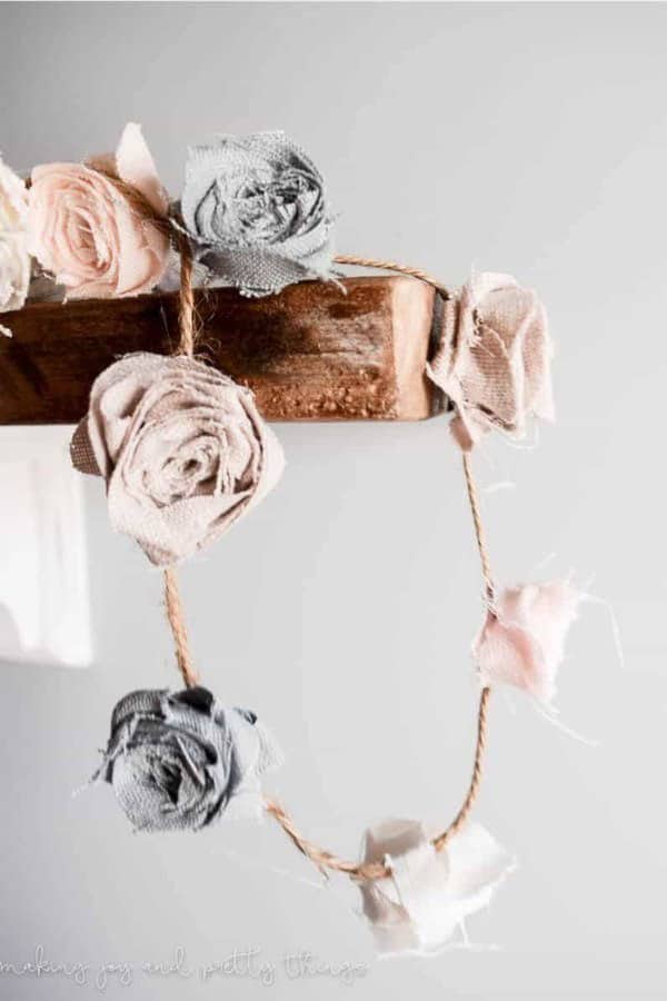 DIY Fabric Flower Garland