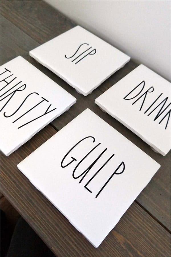 DIY Rae Dunn Inspired Coasters