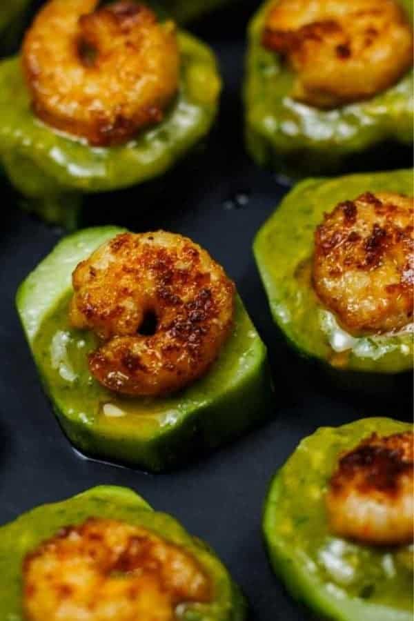 SHRIMP CUCUMBER AVOCADO BITES