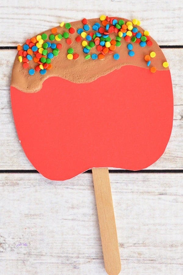 Puffy Paint Caramel Apple Craft For Kids