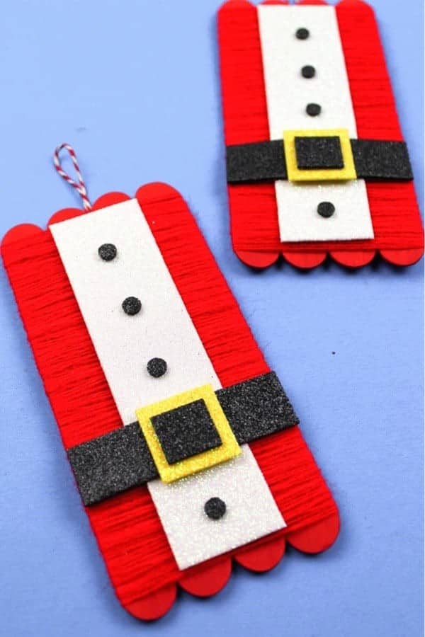 Santa Suit Popsicle Stick Craft