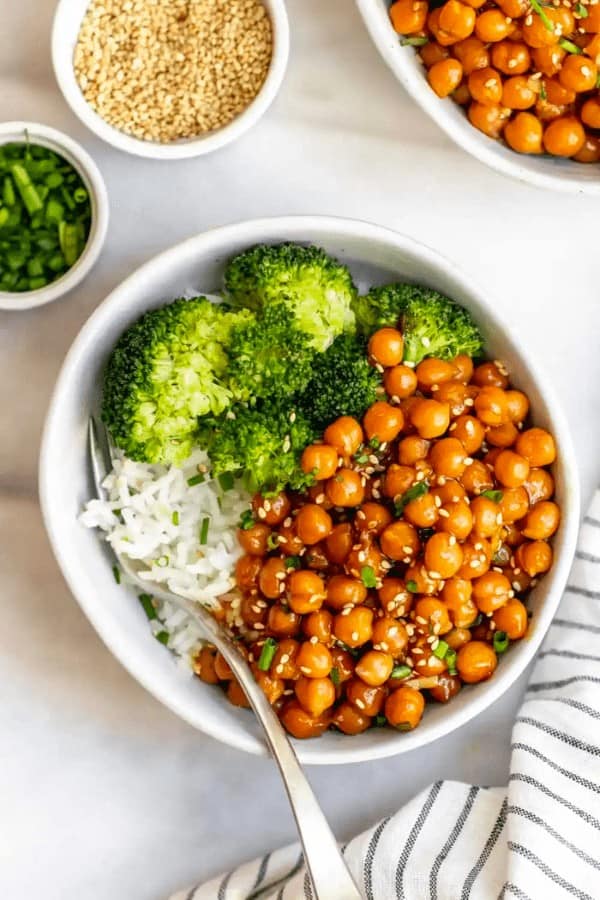 Sticky Sesame Chickpeas