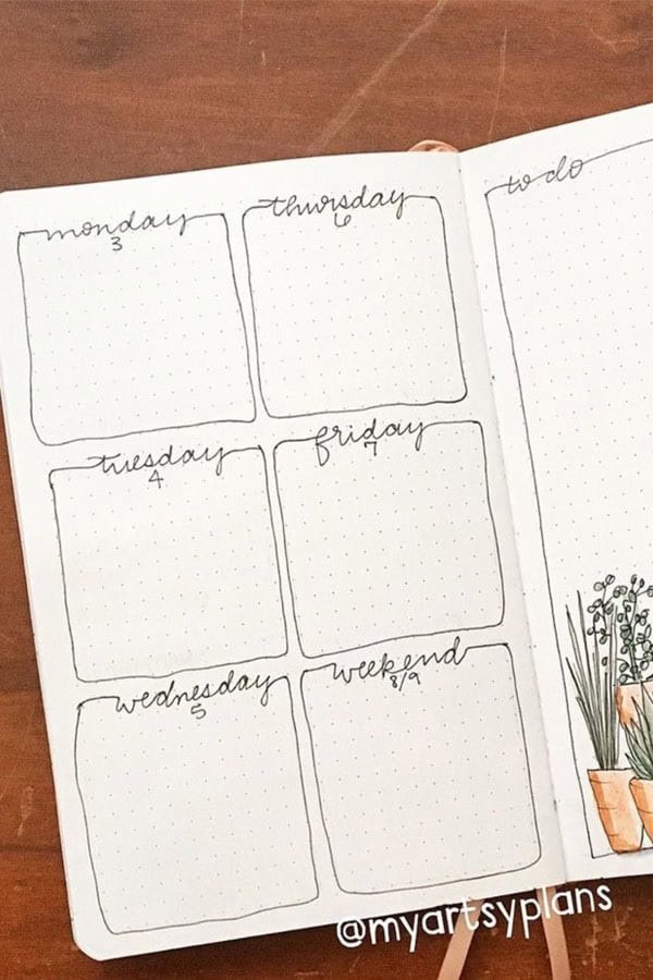 Hand Written Weekly Spread