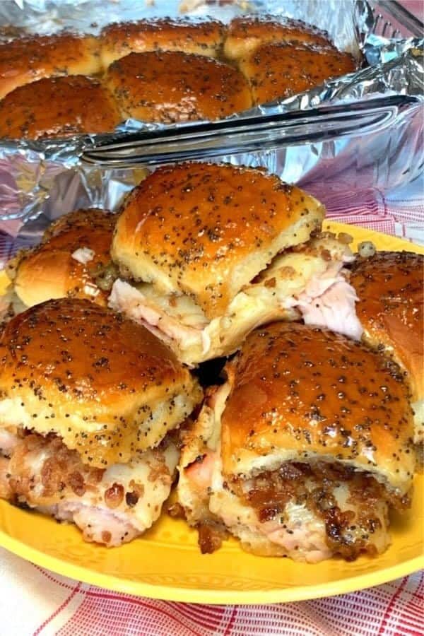 Turkey, Cheddar and Bacon Sliders on Hawaiian Rolls