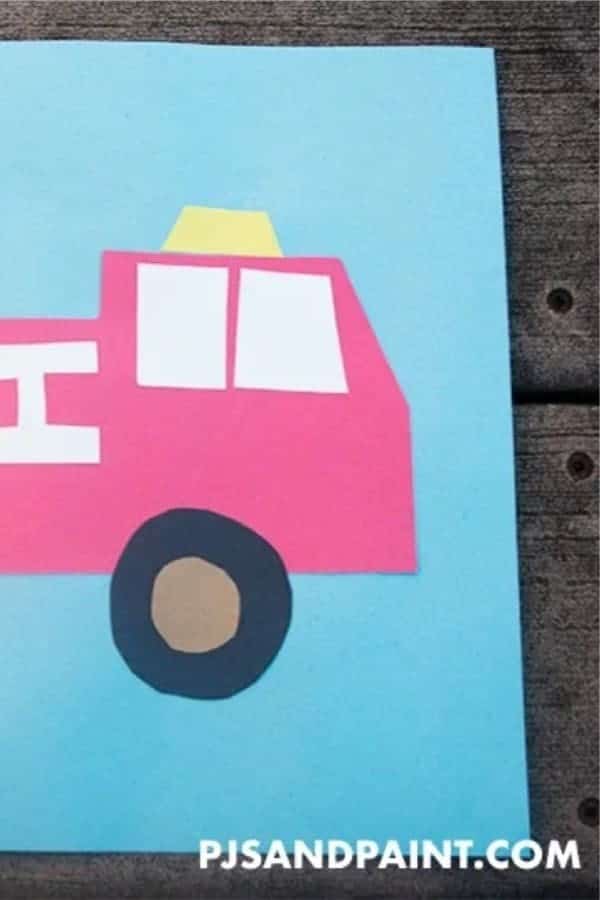 Construction Paper Fire Truck Craft