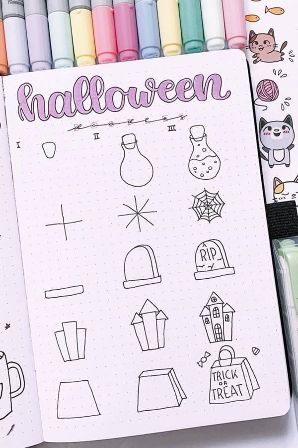 Easy October Bujo Doodles