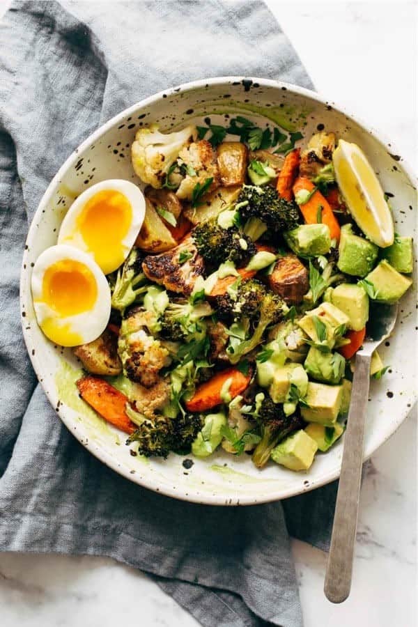 Roasted Vegetable Bowls With Green Tahini