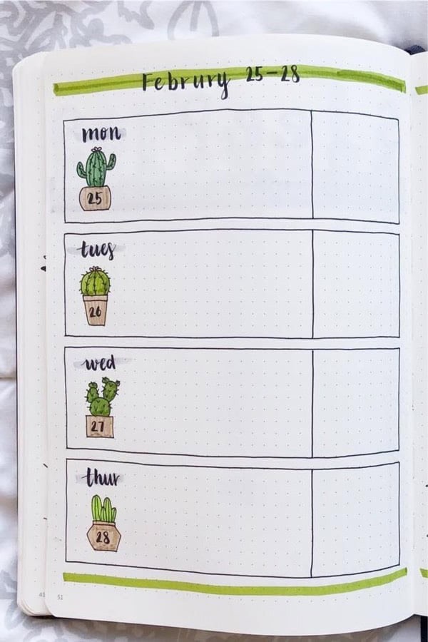 Cactus Weekly Spread