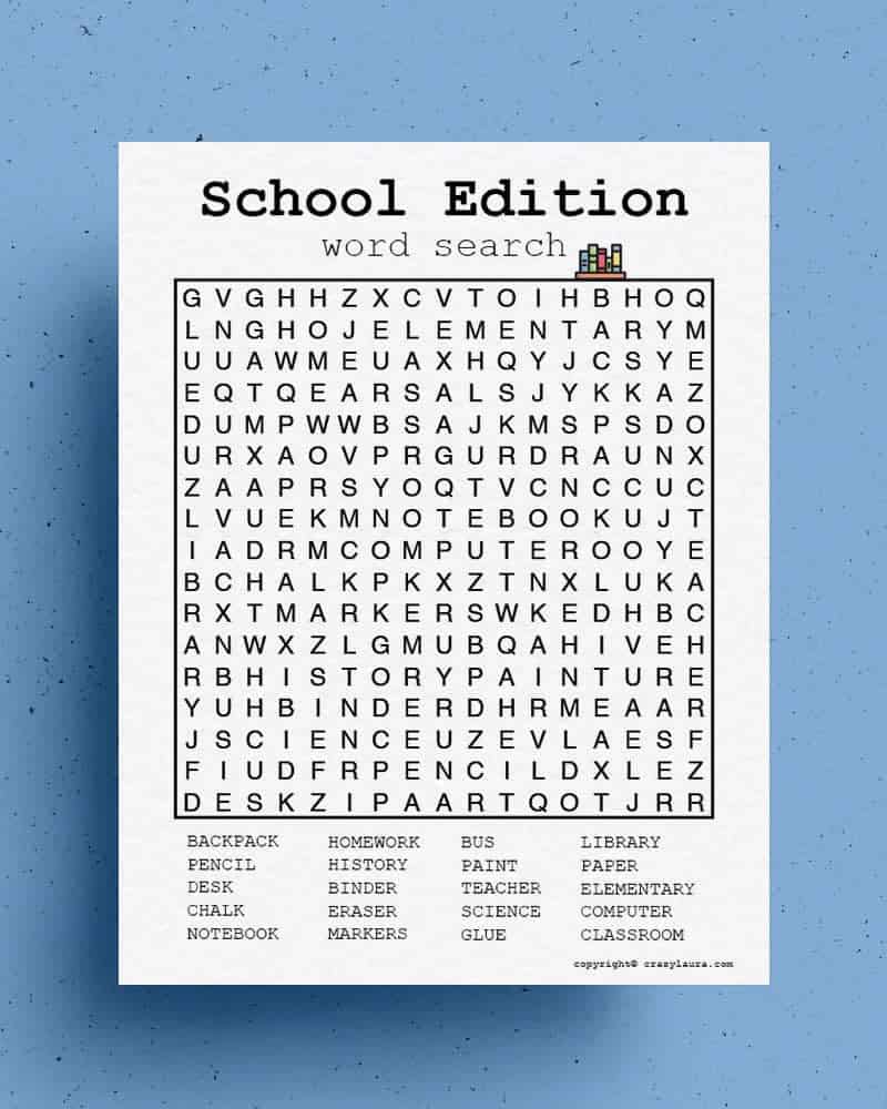 School Word Search Medium