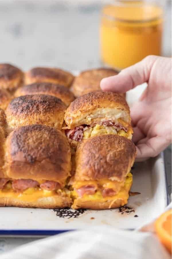 Cheesy Baked Breakfast Sliders