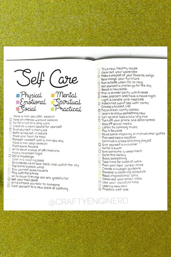 ACTIVITIES LIST SELF-CARE SPREAD