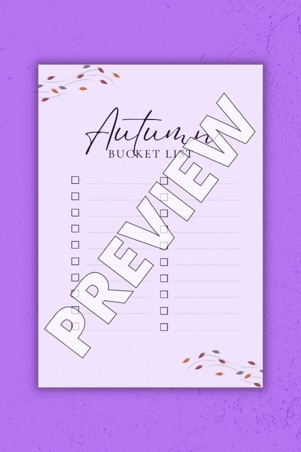 AUTUMN FALL BUCKET LIST PRINTABLE