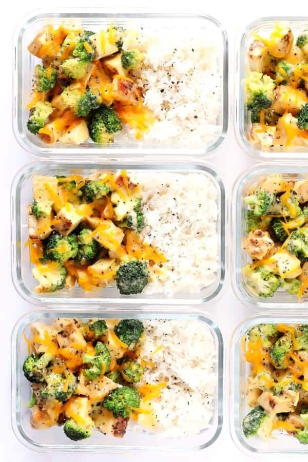 Cheesy Broccoli, Chicken and Rice Bowls