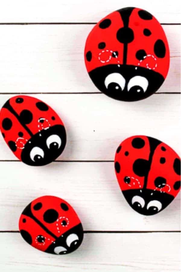 DIY Ladybug Rock Art