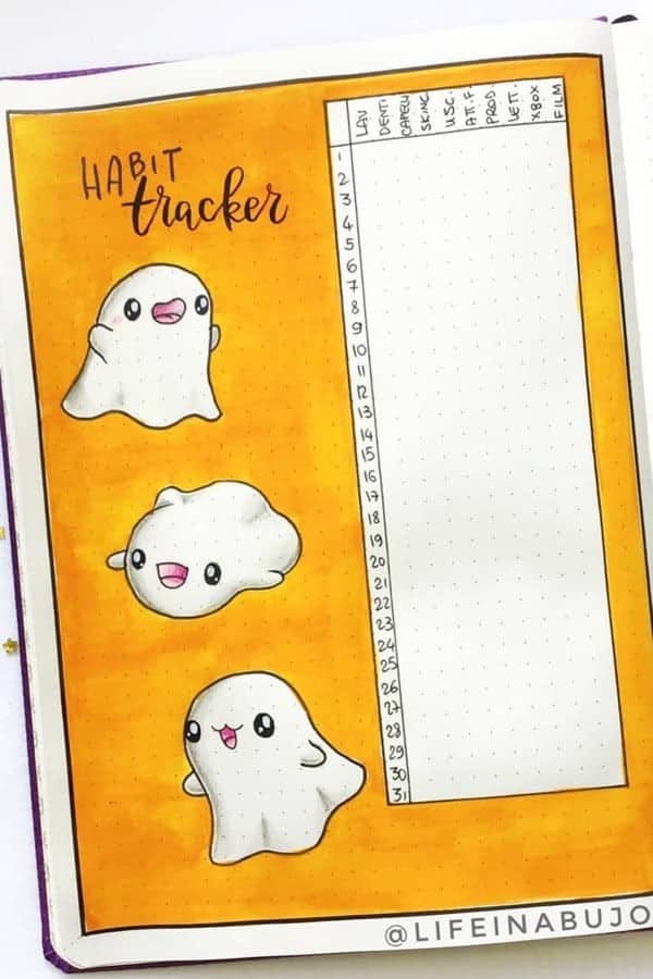 Cute Ghost Habit Tracker