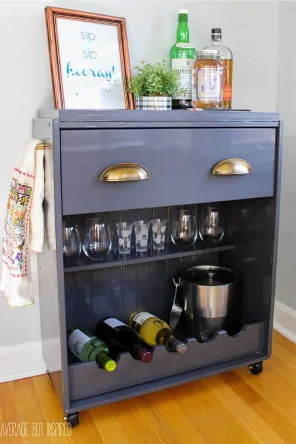 DIY IKEA Bar Cart From A Dresser