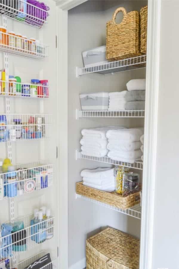 Organized Bathroom Linen Closet