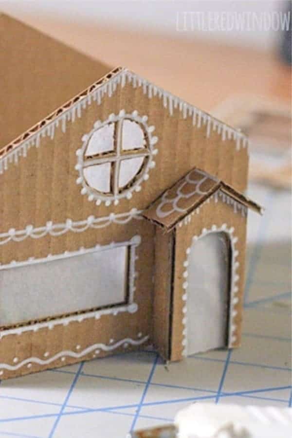 Tiny Cardboard Gingerbread Houses