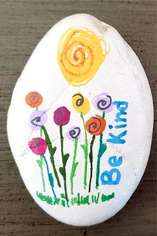 Be Kind White Painted Stone