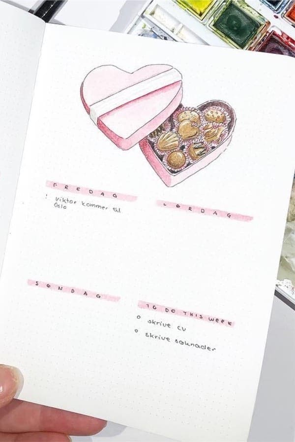 Valentines Candy Bujo Spread