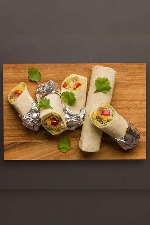 MINI MUSHROOM AND AVOCADO BURRITOS