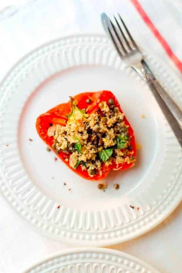 LENTIL & COUSCOUS STUFFED PEPPERS