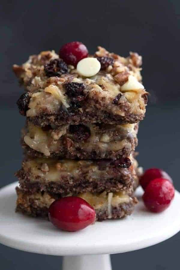 KETO CRANBERRY PECAN MAGIC BARS