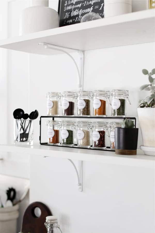 Spice Rack With Printable Labels