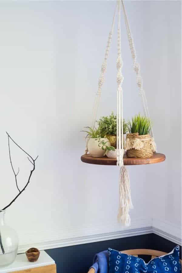 DIY Floating Shelf With Macrame