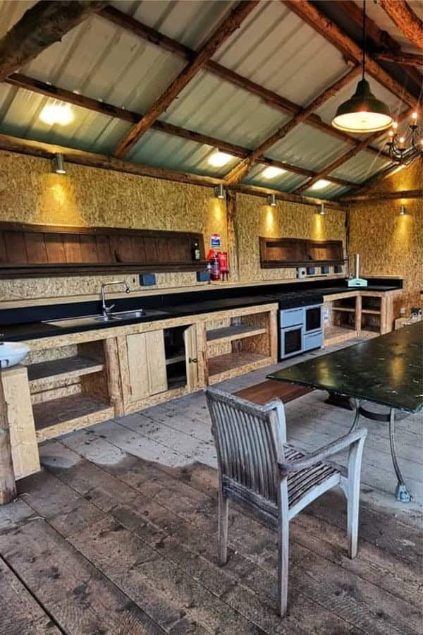 Cabin Like Outdoor Kitchen